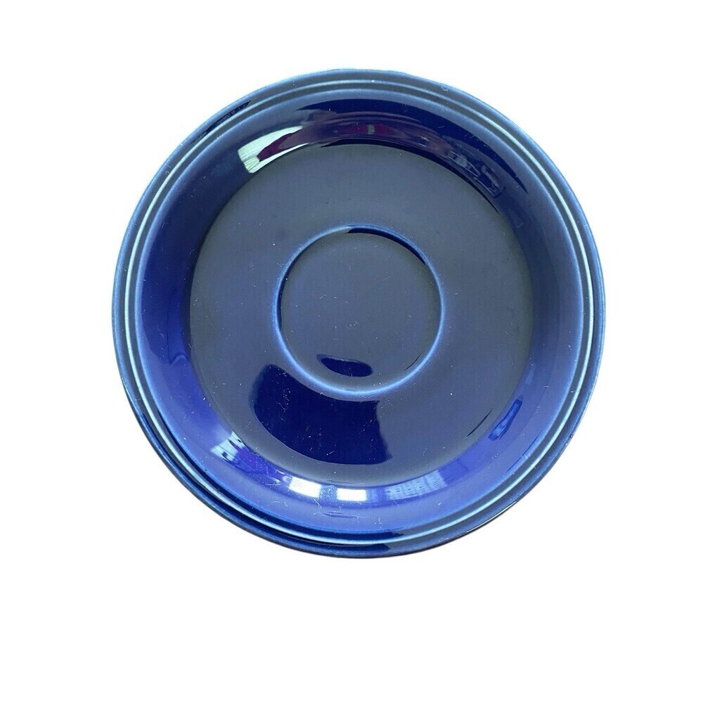 Vintage Homer Laughlin Carnival Saucer Cobalt Blue 5.75" Mother's Oats Oatmeal